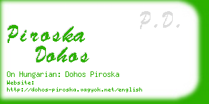 piroska dohos business card